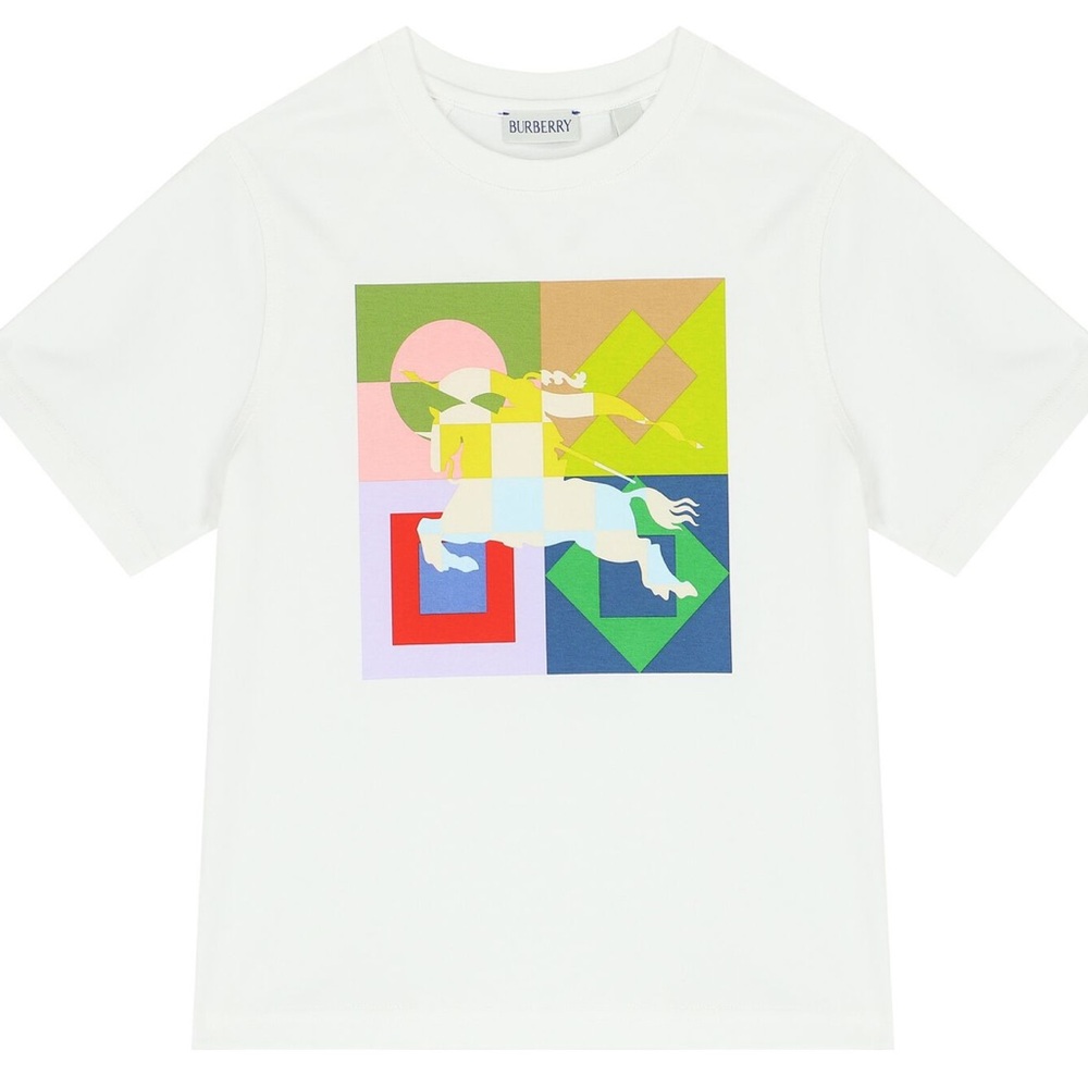 Burberry Kids White Graphic Tee